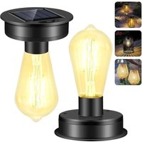 Solar-Glühbirne für den Außenbereich, 2er-Pack Ersatz für Solar-Gartenleuchte mit heller LED-Glühbirne, Ersatzabdeckung für Solarlaterne für hängende von TOOLIVE