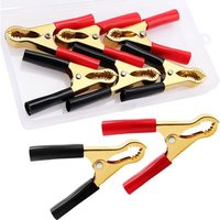 Toolive - Stück 50A Batterie-Krokodilklemmen, Kupfer-Autobatterieklemme, Auto-Starthilfeklemme, für Autobatterie-Ladegeräte (80 mm, rot + schwarz) von TOOLIVE