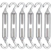 Tenditore per cavo in acciaio inossidabile M5, confezione da 6 ganci di tensione regolabili per impieghi gravosi e ganci per stendibiancheria, rete Tenditore per cavo in acciaio inossidabile M5, confezione da 6 ganci di tensione regolabili per impieghi gravosi e ganci per stendibiancheria, rete von TOOLIVE