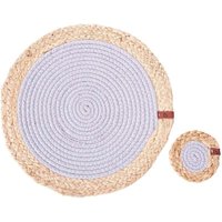 Tischset mit Untersetzern 12-teilig ROSELLA Grau Jute Baumwolle Tischset mit Untersetzern 12-teilig ROSELLA Grau Jute Baumwolle von TOOLIVE