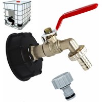 Toolive - Wasserhahn Tank 1000L S60X6 ibc Anschluss Wasserhahn mit 1/2' Schlauchanschluss, Ablauftankadapter, für Gartenhahn, für Tankadapter (1 von TOOLIVE