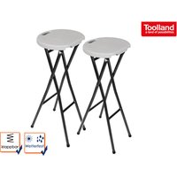 Toolland - 2er Set Barstuhl Hocker, witterungsbeständig, Stahlrahmen, Höhe: 80cm von TOOLLAND
