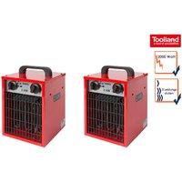 Toolland - Bauheizer 2er set Heizstrahler 2kW Ventilator & Thermostat IPX4 Toolland - Bauheizer 2er set Heizstrahler 2kW Ventilator & Thermostat IPX4 von TOOLLAND
