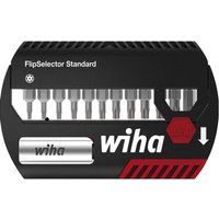 Wiha Bit Set FlipSelector Standard 13-tlg. i 25 mm torx® Tamper Resistant (mit Bohrung) 1/4' i magnetischer Bithalter i Öffnen per Knopfdruck (39037) von TOOLLAND