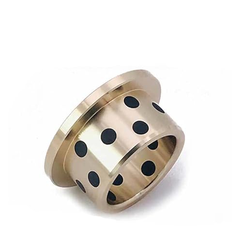 Graphit-Kupfer-Buchse ID 12MM OD 15 18MM H 10 12 20 25 30 40 50MM Flansch Bronze Imprägniertes Graphit Oilless Bush Lager(5PCS,21X3 12X15X30) von TOOLNOX