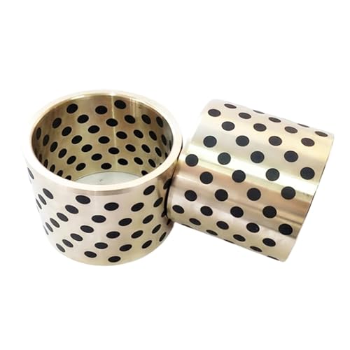 Graphit-Kupfer-Buchse ID 45MM OD 55MM H 20 25 30 35 40 45 50 60MM Linear Graphit Kupfer Set Lager Buchse Öl Selbst-Schmierung Buchse(2PCS,45X55X80) von TOOLNOX