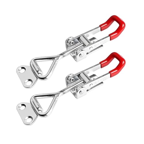 Knebelklemme 1/2/3/4 STÜCKE Schweres Eisen Verstellbare Schnalle Schlossklemme Box Schnallenklemme Türriegel Typ Schnellklemme Zubehör Horizontale Klemme(2 PCS) von TOOLNOX