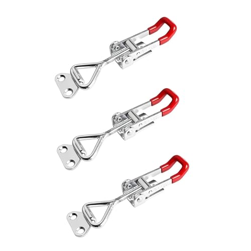 Knebelklemme 1/2/3/4 STÜCKE Schweres Eisen Verstellbare Schnalle Schlossklemme Box Schnallenklemme Türriegel Typ Schnellklemme Zubehör Horizontale Klemme(3 PCS) von TOOLNOX