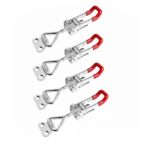 Knebelklemme 1/2/3/4 STÜCKE Schweres Eisen Verstellbare Schnalle Schlossklemme Box Schnallenklemme Türriegel Typ Schnellklemme Zubehör Horizontale Klemme(4 PCS) von TOOLNOX