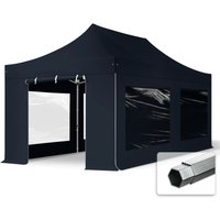 3x6 m Faltpavillon, professional Alu 40mm, Seitenteile mit Panoramafenstern, schwarz 3x6 m Faltpavillon, professional Alu 40mm, Seitenteile mit Panoramafenstern, schwarz von TOOLPORT