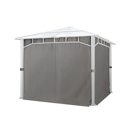 TOOLPORT 4 Seitenteile für Gartenpavillon Sunset Deluxe 3x3 m - Polyester ca. 180 g/m² - mit Reißverschluss - grau von TOOLPORT