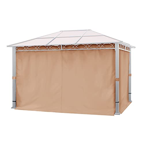 TOOLPORT 4 Seitenteile für Gartenpavillon Rendezvous Deluxe 3x4 m - Polyester ca. 160 g/m² - mit Reißverschluss - Cappuccino von TOOLPORT