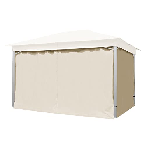 TOOLPORT 4 Seitenteile für Gartenpavillon Sunset Classic 3x4 m - Polyester ca. 160 g/m² - mit Reißverschluss - Champagner von TOOLPORT