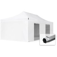 4x8 m Faltpavillon, PROFESSIONAL Alu 50mm, Seitenteile ohne Fenster, weiß von TOOLPORT