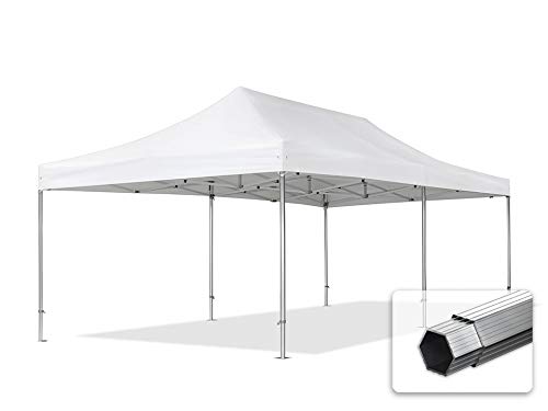 TOOLPORT ALU Pavillon Faltpavillon 4x8m ohne Seitenteile robust und wasserdicht Professional 50mm Partyzelt weiß von TOOLPORT