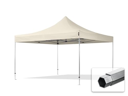 Faltzelt Professional 4x4 m ohne Seitenteile Faltpavillon ALU Pavillon Partyzelt in Creme von TOOLPORT