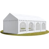 Festzelt Partyzelt 4x8 m premium, hochwertige pvc Plane 750 n in weiß 100% wasserdicht mit Bodenrahmen - Toolport von TOOLPORT