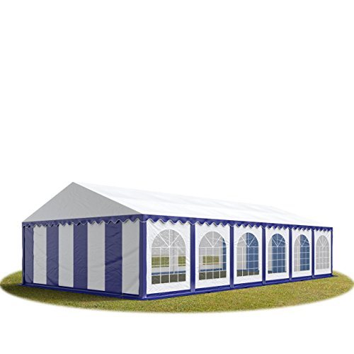 Festzelt Partyzelt 6x12 m Premium, hochwertige PVC Plane 750 N in blau-weiß 100% wasserdicht mit Bodenrahmen Festzelt Partyzelt 6x12 m Premium, hochwertige PVC Plane 750 N in blau-weiß 100% wasserdicht mit Bodenrahmen von TOOLPORT
