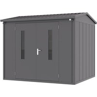 GFP Primeyard Gerätehaus Metall Gartenhaus 263x228x231 cm Geräteschuppen Satteldach anthrazit von TOOLPORT