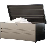Toolport - gfp primeyard® Gartenbox 182x84x72 cm Aufbewahrungsbox Auflagenbox Gartentruhe Metall anthrazit wasserdicht von TOOLPORT