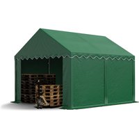 Lagerzelt 3x4 m Zelthalle Unterstand Weidezelt pvc Plane 700 n wasserdicht in dunkelgrün - Toolport von TOOLPORT