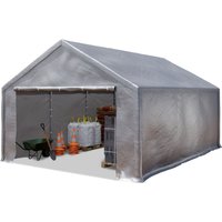 Lagerzelt 4x6 m Zelthalle Unterstand Zeltgarage pe Plane 350 n wasserdicht in grau - Toolport von TOOLPORT