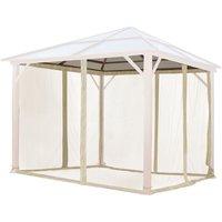 Moskitonetz für Gartenpavillon Forest Deluxe 3x3 m - Polyester - Insektengitter mit Reißverschluss - champagner - Toolport von TOOLPORT