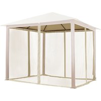 Moskitonetz für Gartenpavillon Forest Premium 3x3 m - Polyester - Insektengitter mit Reißverschluss - champagner - Toolport von TOOLPORT