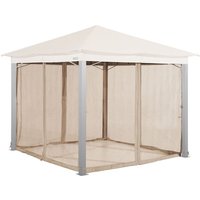 Moskitonetz für Gartenpavillon Sunset Premium 3x3 m - Polyester - Insektengitter mit Reißverschluss - cappuccino - Toolport Moskitonetz für Gartenpavillon Sunset Premium 3x3 m - Polyester - Insektengitter mit Reißverschluss - cappuccino - Toolport von TOOLPORT