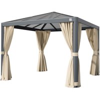 Primeyard Gartenpavillon 3x3 m mit Polycarbonatdach - Hardtop Pavillon mit 4 Seitenteilen in Champagner Primeyard Gartenpavillon 3x3 m mit Polycarbonatdach - Hardtop Pavillon mit 4 Seitenteilen in Champagner von TOOLPORT