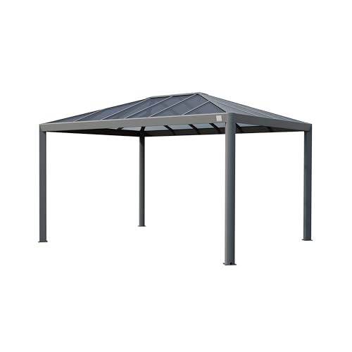 PRIMEYARD Gartenpavillon 3x4 m mit Polycarbonatdach - Hardtop Pavillon ohne Seitenteile von TOOLPORT