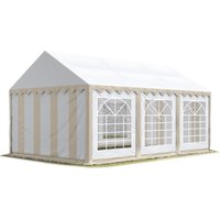 Party-Zelt Festzelt 3x6 m Garten-Pavillon -Zelt pvc Plane 700 n in beige-weiß Wasserdicht - Toolport von TOOLPORT