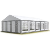 Party-Zelt Festzelt 5x10 m Garten-Pavillon -Zelt pvc Plane 700 n in grau-weiß Wasserdicht - Toolport von TOOLPORT