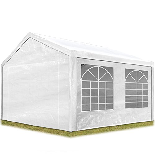 Partyzelt Pavillon 3x4 m in weiß PE Plane 350 N Wasserdicht UV Schutz Festzelt Gartenzelt von TOOLPORT