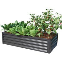 Toolport - primeyard Hochbeet luca anthrazit Stahlkonstruktion 150x75x35 cm von TOOLPORT