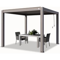 Primeyard Pergola 3x3 m Aluminium Pfosten mit Lamellendach aus Aluminium graue Terrassenüberdachung Primeyard Pergola 3x3 m Aluminium Pfosten mit Lamellendach aus Aluminium graue Terrassenüberdachung von TOOLPORT