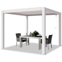 Primeyard Pergola 3x3 m Aluminium Pfosten mit Lamellendach aus Aluminium weiße Terrassenüberdachung von TOOLPORT