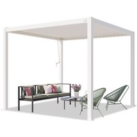 Primeyard Pergola 3x3 m Aluminium-Pfosten mit Lamellendach aus Stahl weiße Terrassenüberdachung Primeyard Pergola 3x3 m Aluminium-Pfosten mit Lamellendach aus Stahl weiße Terrassenüberdachung von TOOLPORT