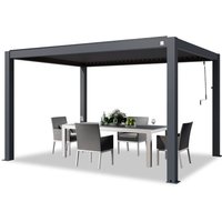 Primeyard Pergola 3x4 m Aluminium Pfosten mit Lamellendach aus Aluminium anthrazitfarbeneTerrassenüberdachung Primeyard Pergola 3x4 m Aluminium Pfosten mit Lamellendach aus Aluminium anthrazitfarbeneTerrassenüberdachung von TOOLPORT