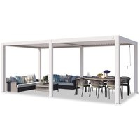 Primeyard Pergola 3x6 m Aluminium Pfosten mit Lamellendach aus Aluminium weiße Terrassenüberdachung von TOOLPORT