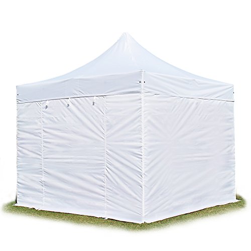 TOOLPORT 3x3 m Faltpavillon, Professional Alu 40mm, schwer entflammbar, Seitenteile ohne Fenster, weiß von TOOLPORT