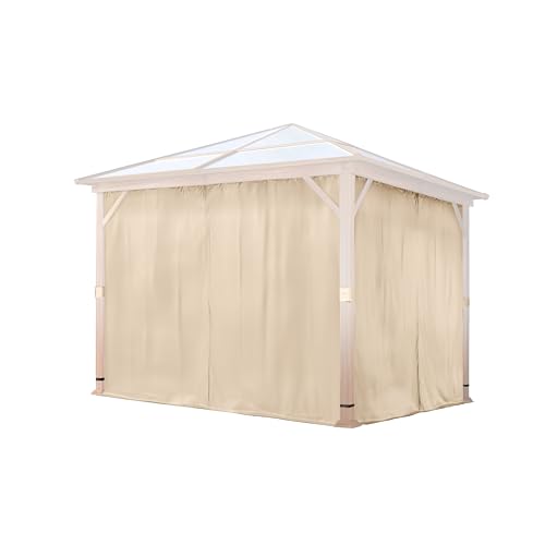 TOOLPORT 4 Seitenteile für Gartenpavillon Forest Deluxe 3x3 m - Polyester ca. 180 g/m² - mit Reißverschluss - Champagner von TOOLPORT