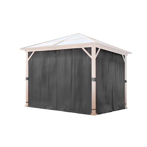 TOOLPORT 4 Seitenteile für Gartenpavillon Forest Deluxe 3x3 m - Polyester ca. 180 g/m² - mit Reißverschluss - grau von TOOLPORT