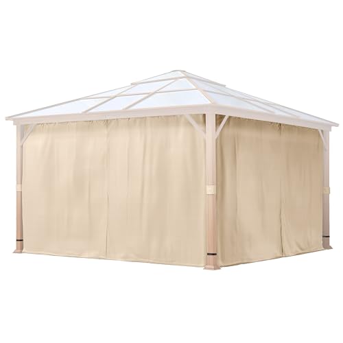 TOOLPORT 4 Seitenteile für Gartenpavillon Forest Deluxe 4x4 m - Polyester ca. 180 g/m² - mit Reißverschluss - Champagner von TOOLPORT