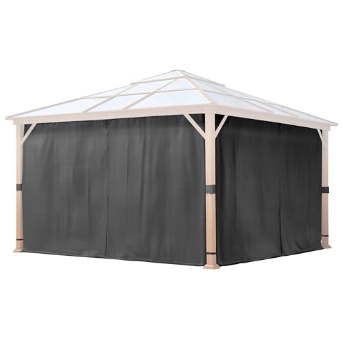 TOOLPORT 4 Seitenteile für Gartenpavillon Forest Deluxe 4x4 m - Polyester ca. 180 g/m² - mit Reißverschluss - grau von TOOLPORT