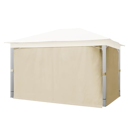 TOOLPORT 4 Seitenteile für Gartenpavillon Sunset Premium 3x4 m - Polyester ca. 180 g/m² - mit Reißverschluss - Champagner von TOOLPORT