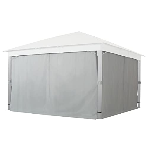 TOOLPORT 4 Seitenteile für Gartenpavillon Sunset Premium 4x4 m - Polyester ca. 180 g/m² - mit Reißverschluss - grau von TOOLPORT