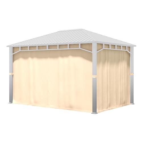 TOOLPORT 4 Seitenteile für Gartenpavillon Sunset Superior 3x4 m - Polyester ca. 180 g/m² - mit Reißverschluss - Champagner von TOOLPORT