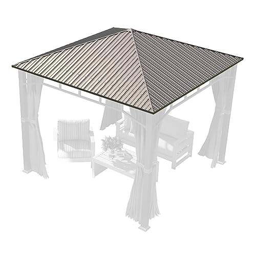 TOOLPORT Ersatzdach 3x3 m Hardtop Dach Stahldach für Gartenpavillon Sunset Superior 3x3m von TOOLPORT