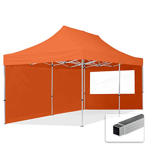 TOOLPORT Faltpavillon Faltzelt Pavillon 3x6m - 2 Seitenteile Aluminium 32mm Partyzelt 700N orange von TOOLPORT